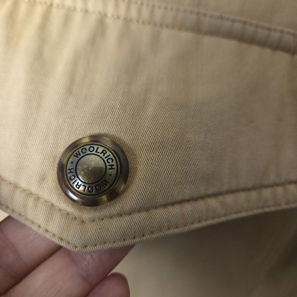 Woolrich Mens Khaki Heavy Warm Heritage Barn Chore Coat Flannel Lined Size L - Picture 3 of 11